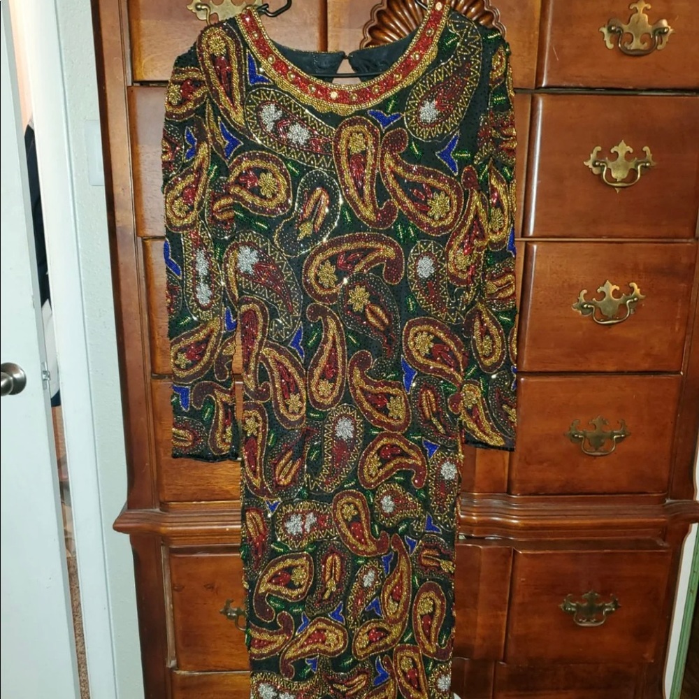 Vintage hand beaded gown
